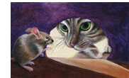 Cat and mouse  in acrylics