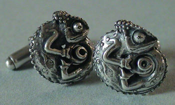 Cufflinks or brooch - Chameleons